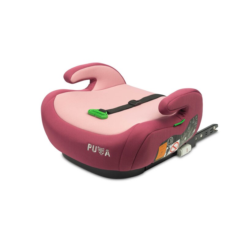 Inaltator auto, Caretero, Puma, i-Size, Instalare cu baza Isofix, Cotiere ergonomice, 125-150 cm, Conform cu ECE R129/02, Roz, Resigilat