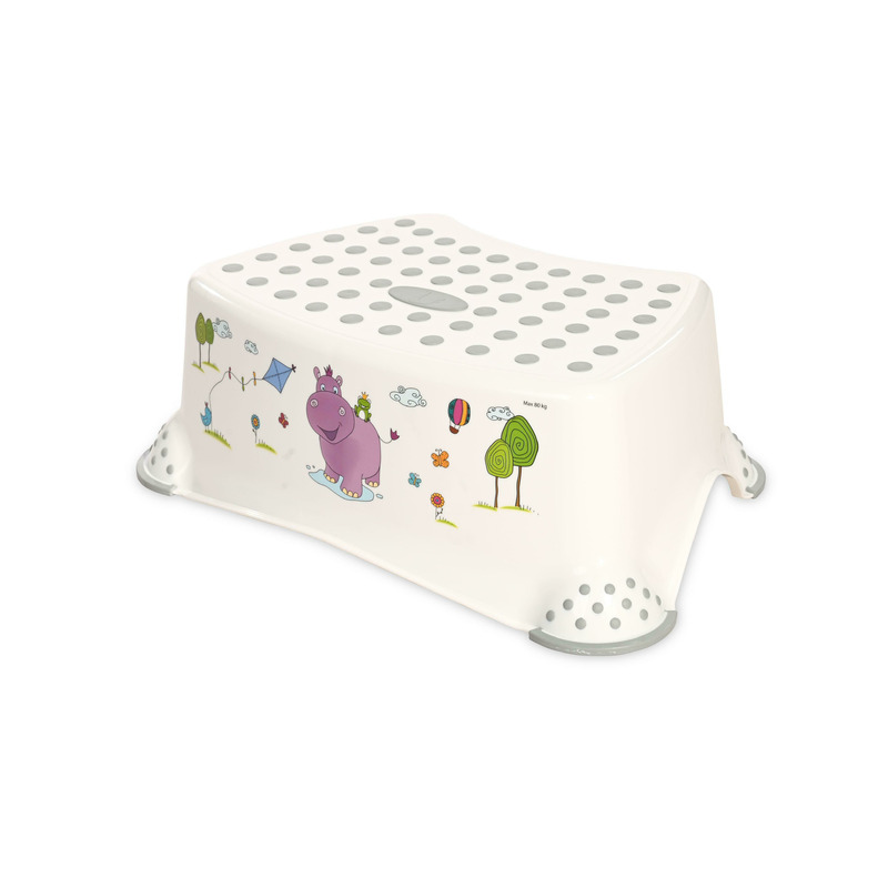 Inaltator baie, antiderapant, hippo white grey