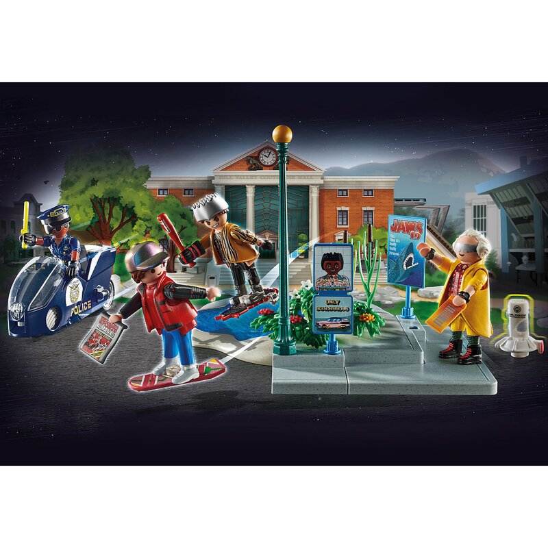 Playmobil - set de constructie cursa pe hoverboard , back to the future
