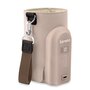 Incalzitor biberoane, Lionelo, ThermUp Go Evo, Portabil, Cu 5 niveluri de incalzire, Cu buton Safety Control, Mentinere caldura pana la 9h, Incarcare USB, Bej inchis