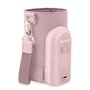 Incalzitor biberoane, Lionelo, ThermUp Go Evo, Portabil, Cu 5 niveluri de incalzire, Cu buton Safety Control, Mentinere caldura pana la 9h, Incarcare USB, Roz deschis