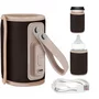 Incalzitor biberoane, Lionelo, ThermUp Go, Portabil, Temperatura constanta pana la 24 h, Incarcare USB, Maro
