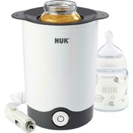 Incalzitor biberoane, Nuk, Thermo Express Plus, Electric, Timp rapid de 90 secunde, Capacitate 120 ml in sticla de 240 ml, Convenabil si practic, 12,5x12,5x18 cm, White