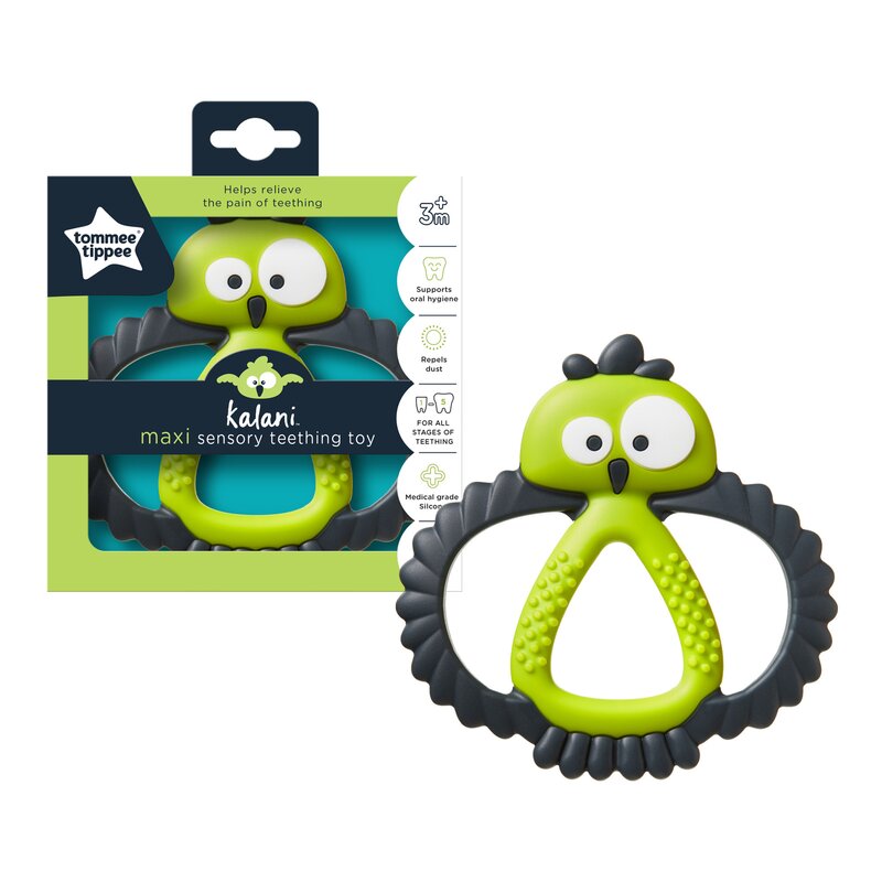 Tommee tippee - inel gingival teethe kalani maxi, 3 luni +, verde, 1 buc