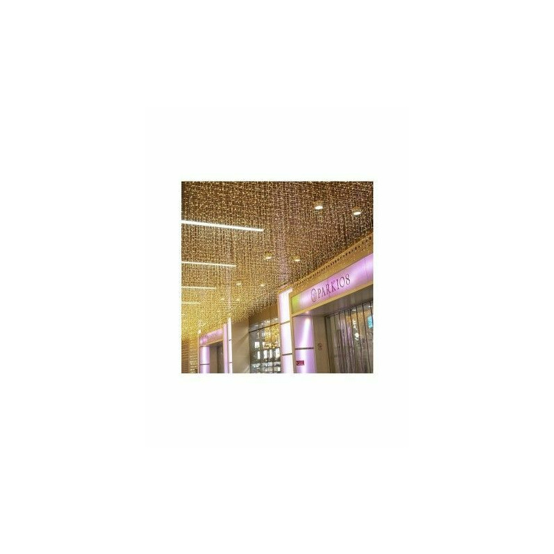Instalatie de craciun, tip perdea franjurata cu lumina led alba, 360 leduri, 8m, 9015w