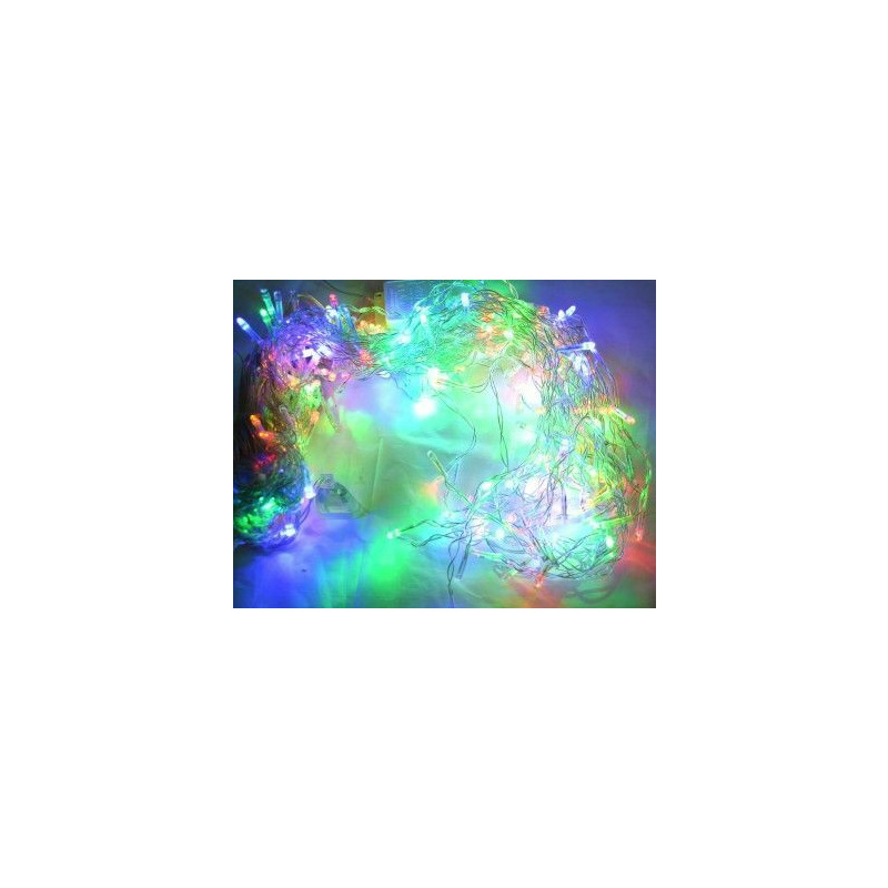 Instalatie de craciun, tip turturi cu lumina led multicolora, franjuri, 270 leduri, 6m