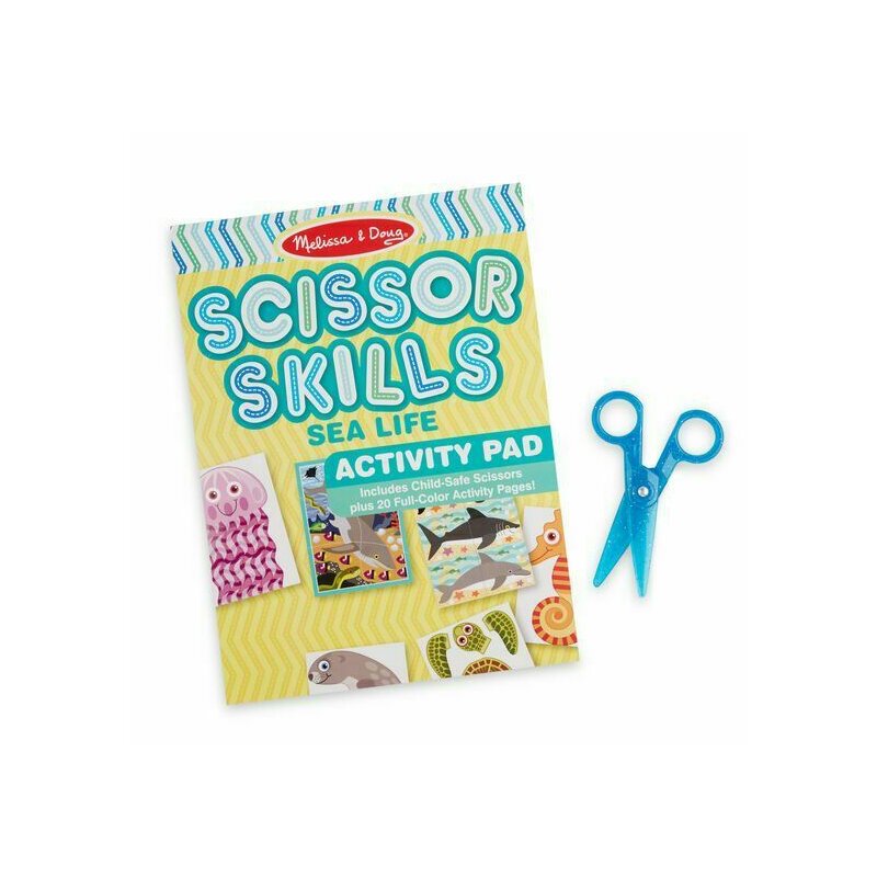 Melissa & doug - set creativ invat sa decupez viata marina