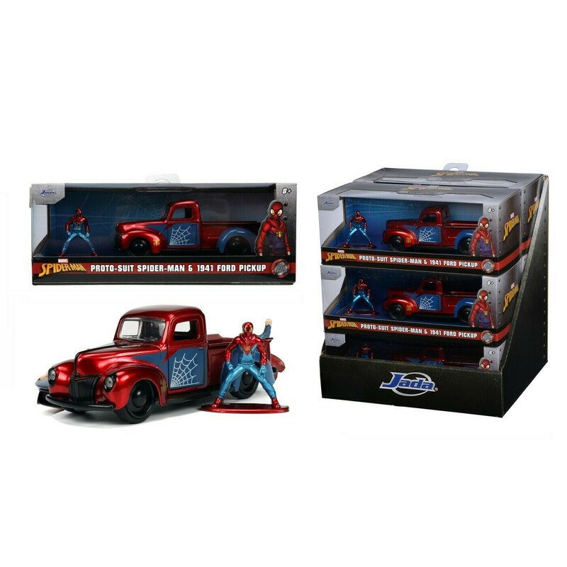 Simba - jada marvel set masinuta metalica ford pick up scara 1:32 si figurina metalica spider man