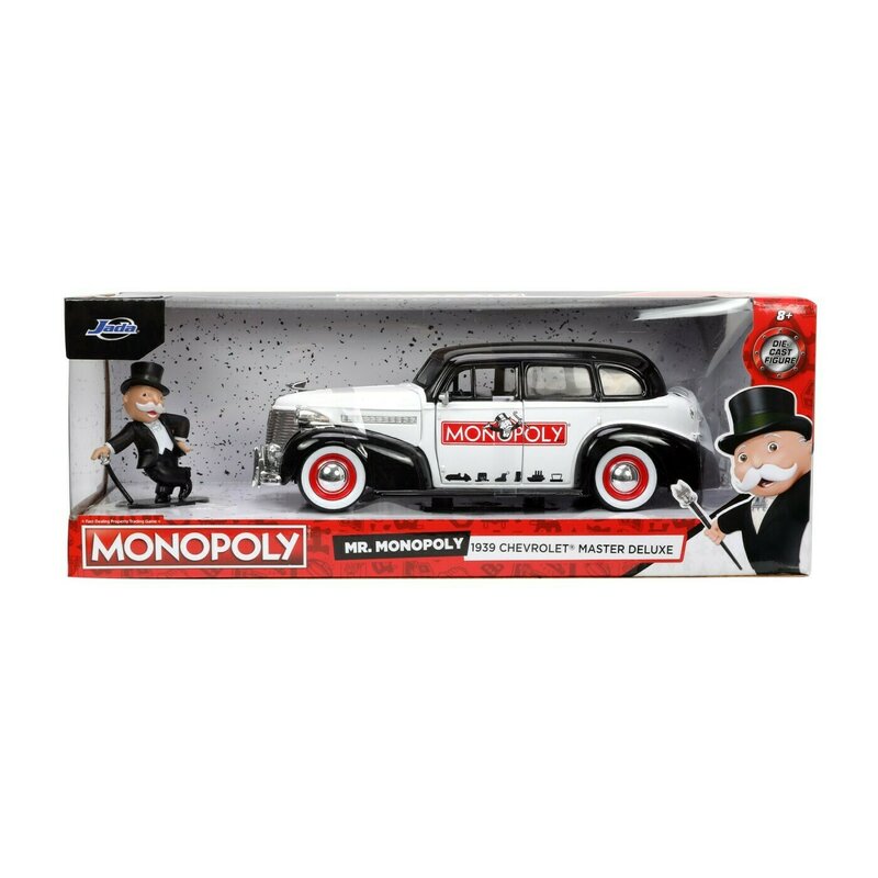 Simba - jada set masinuta metalica chevrolet master deluxe 1939 scara 1:24 si figurina mr monopoly