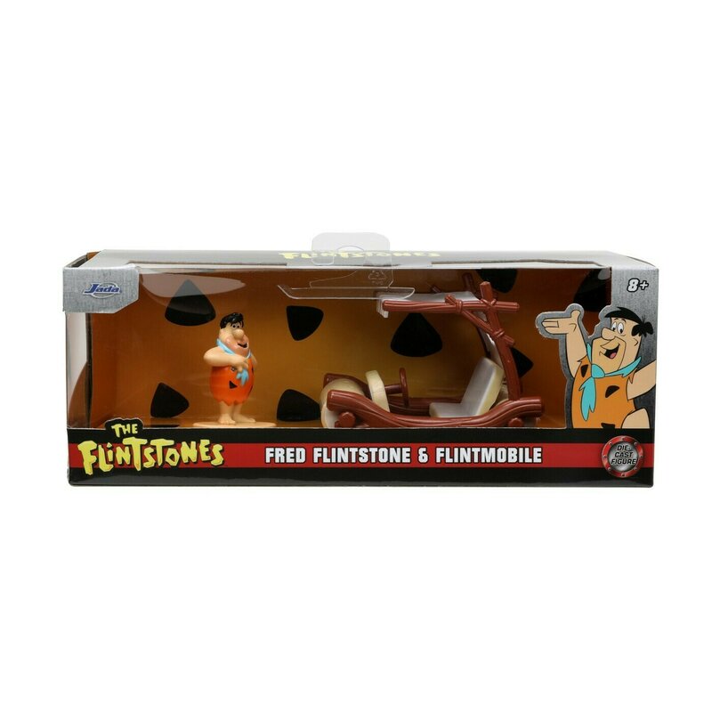 Simba - jada set masinuta metalica flintmobilul scara 1:32 si figurina fred flintstone