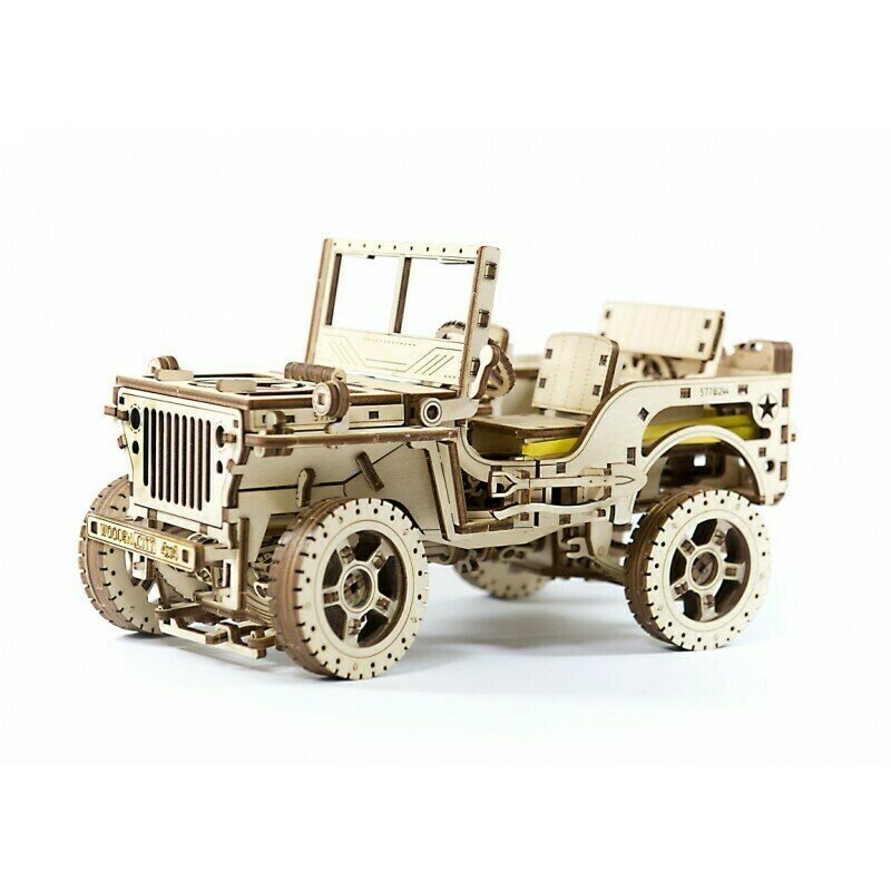 Wooden city - puzzle 3d jeep willys mb 4x4 , puzzle copii , mecanic, piese 569