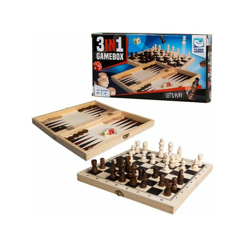 Joc 3 in 1 table sah dame clown games