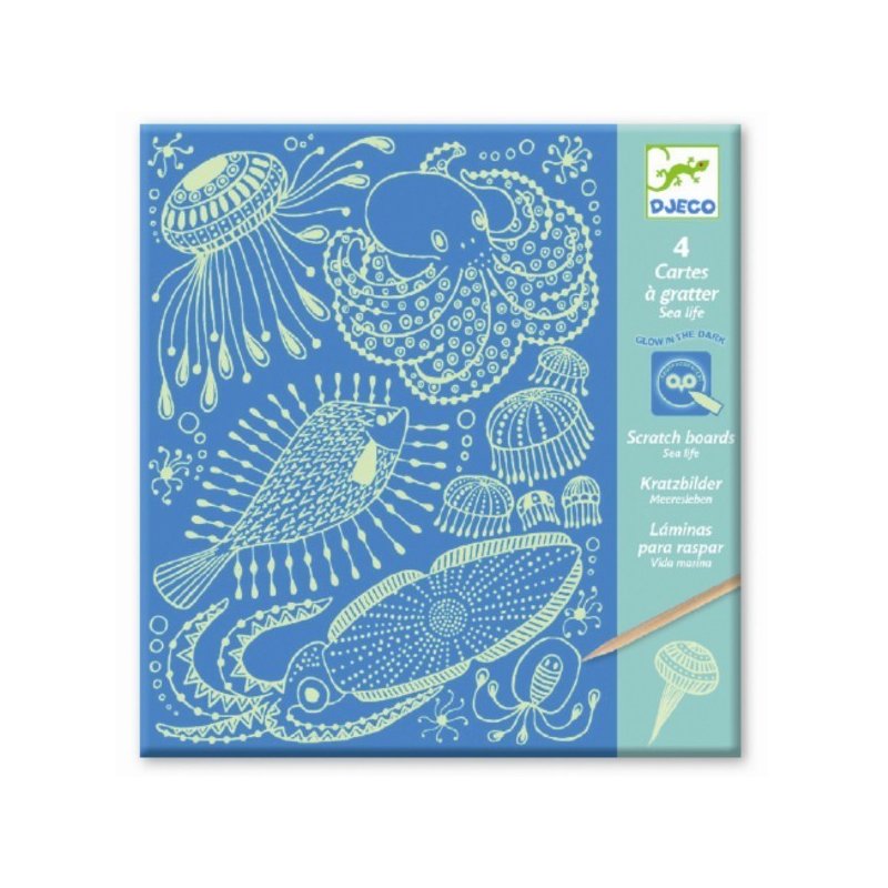 Djeco - joc creativ de razuit planse fluorescente, in adancul oceanului