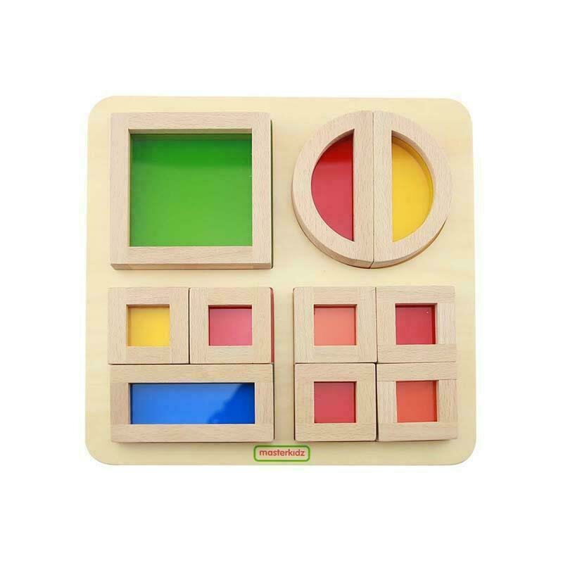 Masterkidz - joc educativ cuburi culori transparente, din lemn, +2 ani,