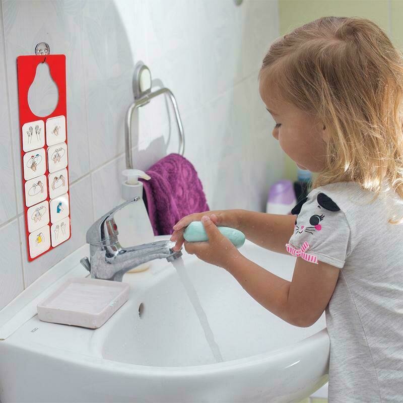Robo - joc educativ magnetic invatam sa ne spalam pe maini cu pictograme,