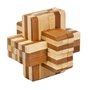 Fridolin - Joc logic IQ din lemn bambus Block cross - 1