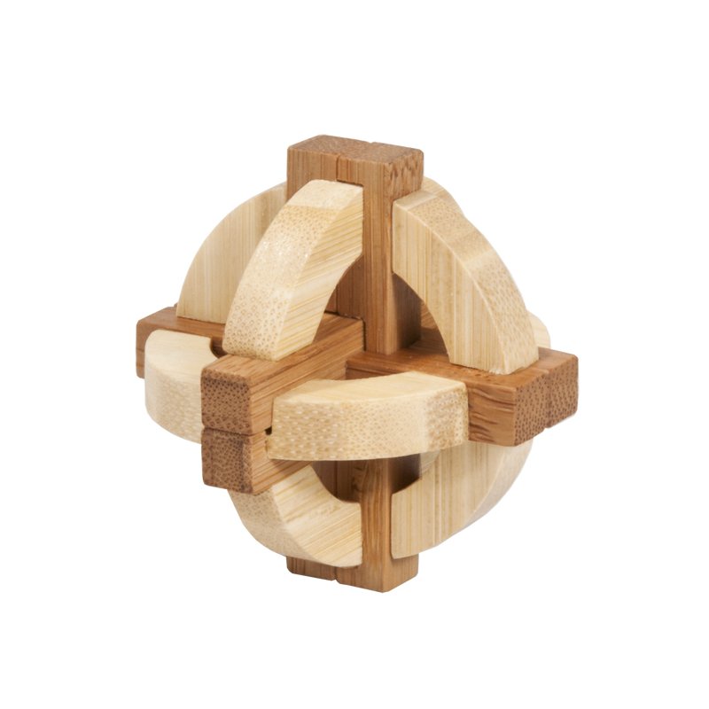 Fridolin - joc logic iq din lemn bambus in cutie metalica-1