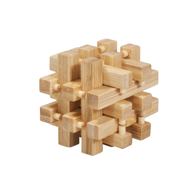 Fridolin - joc logic iq din lemn bambus in cutie metalica-2