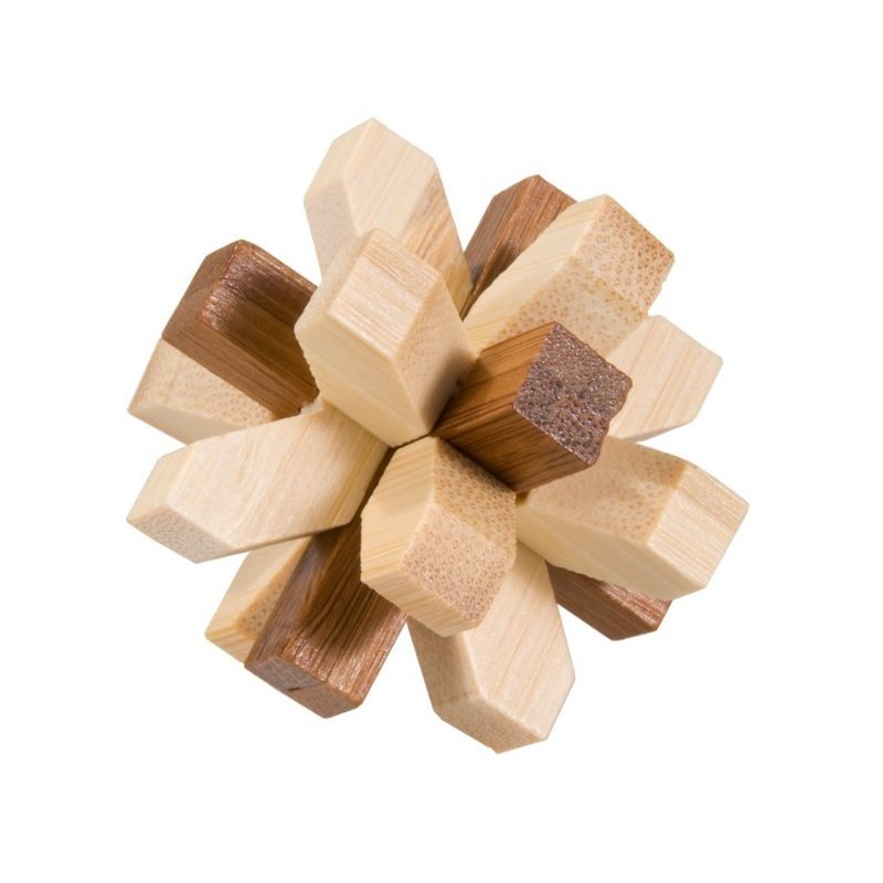 Fridolin - joc logic iq din lemn bambus in cutie metalica-321