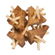 Fridolin - Joc logic IQ din lemn bambus Sticks&triangles
