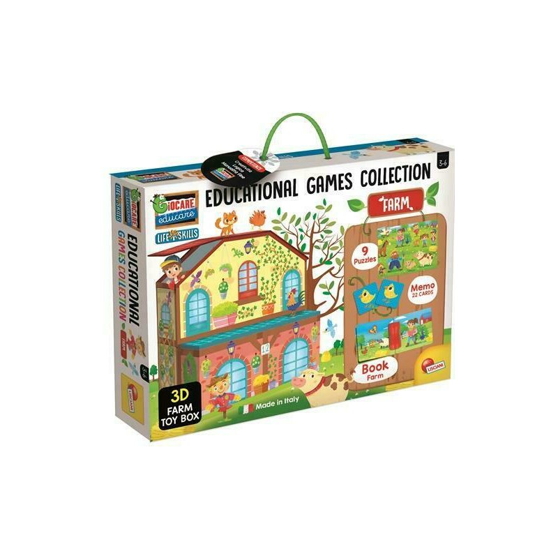 Lisciani - puzzle 3d ferma montessori puzzle copii, piese 45