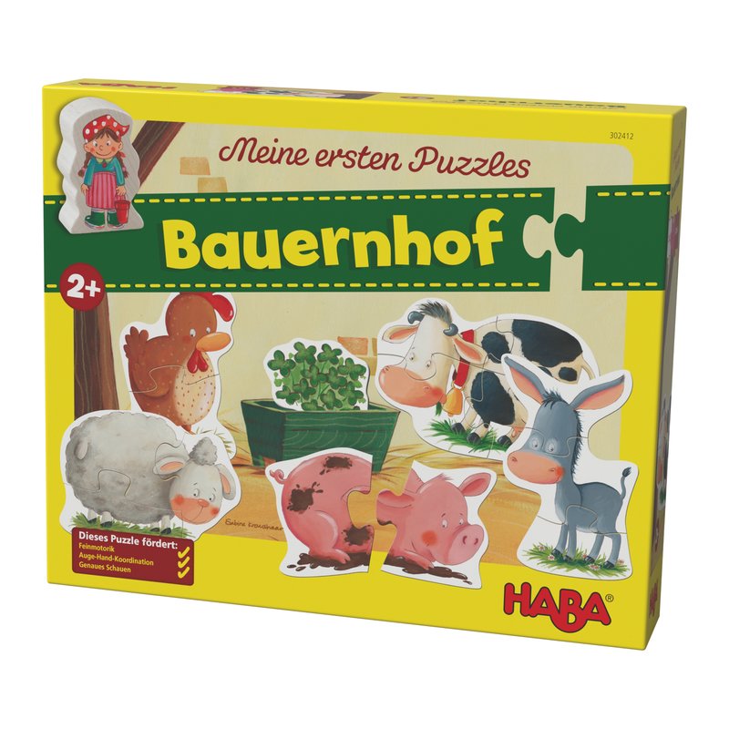 Haba - joc primul meu puzzle, ferma, 5 piese, 2 ani+
