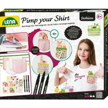 Lena - Joc si kit creativ pentru fete  de desenat si lipit stickere tricouri