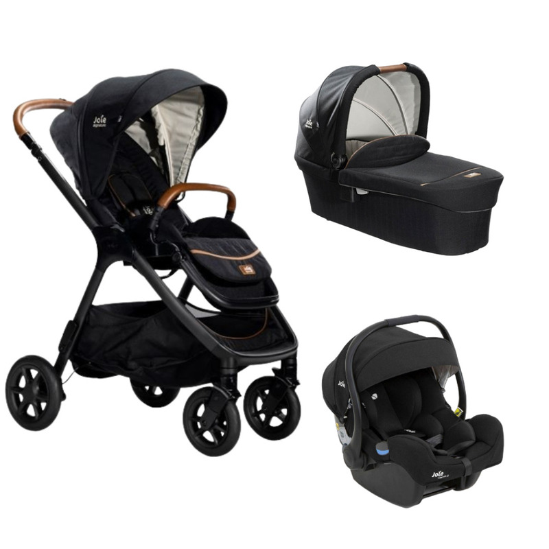 Joie - Carucior pentru copii multifunctional 3 in 1 Finiti Siganture Eclipse (Carucior Finiti Eclipse+ Landou Ramble Eclipse + Scoica i-Gemm Eclipse)