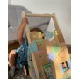 Joueco - Antepremergator cu activitati Familia Wildies, Din lemn certificat FSC, 53x33 cm, 12 luni+, Multicolor - 11