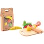 Set fructe feliate, Joueco, Cu inchidere velcro, Din lemn lemn certificat FSC, 12 luni+, 14 piese, Multicolor - 1