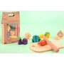Set legume feliate, Joueco, Cu inchidere velcro, Din lemn certificat FSC, 12 luni+, 14 piese, Multicolor - 2