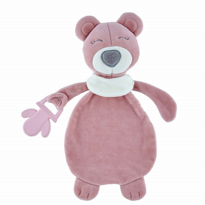 Babyjem - jucarie atasament cu jucarie dentitie sleeping friend (culoare: roz)