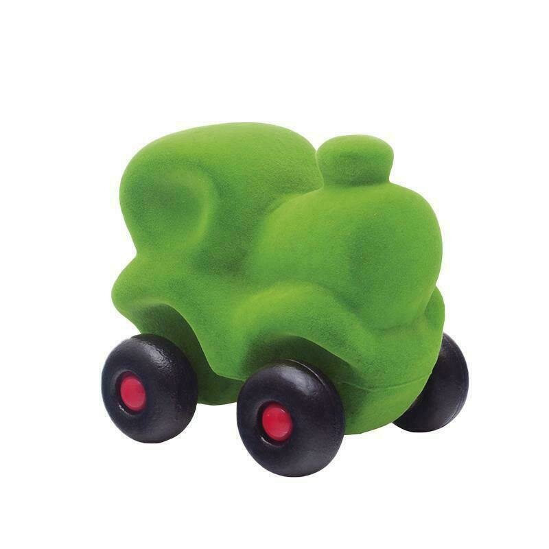 Rubbabu - jucarie cauciuc natural trenuletul choo-choo, verde, medie,