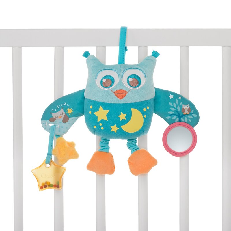 Chicco - jucarie pentru patut cu stelute fosforescente bufnita 0 luni+