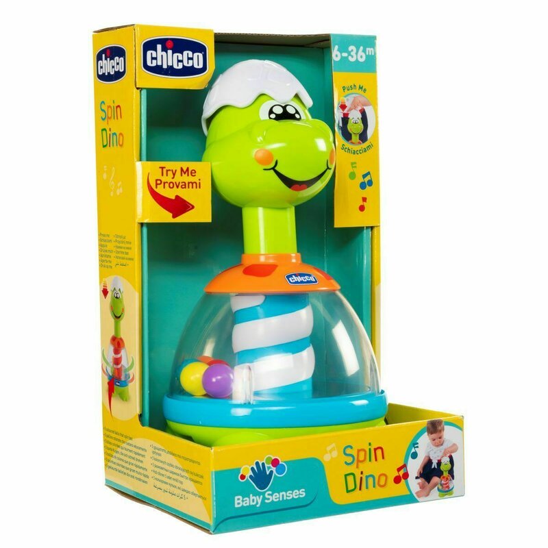 Chicco - jucarie titirez spin-dino, 6 luni+