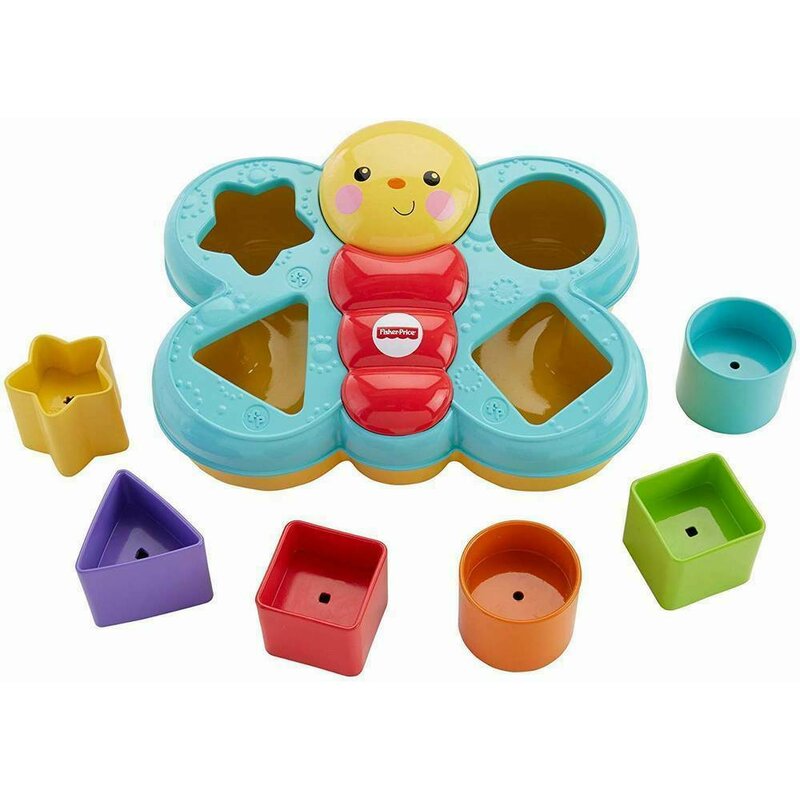 Fisher price - jucarie sortare fluturas cu forme, multicolor