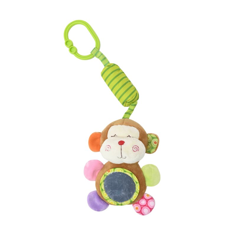 Jucarie Volan Pentru Carucior 9 Lorelli Toys - Jucarie carucior Maimutica 13 cm, Cu clopotel, Cu oglinda din Plus