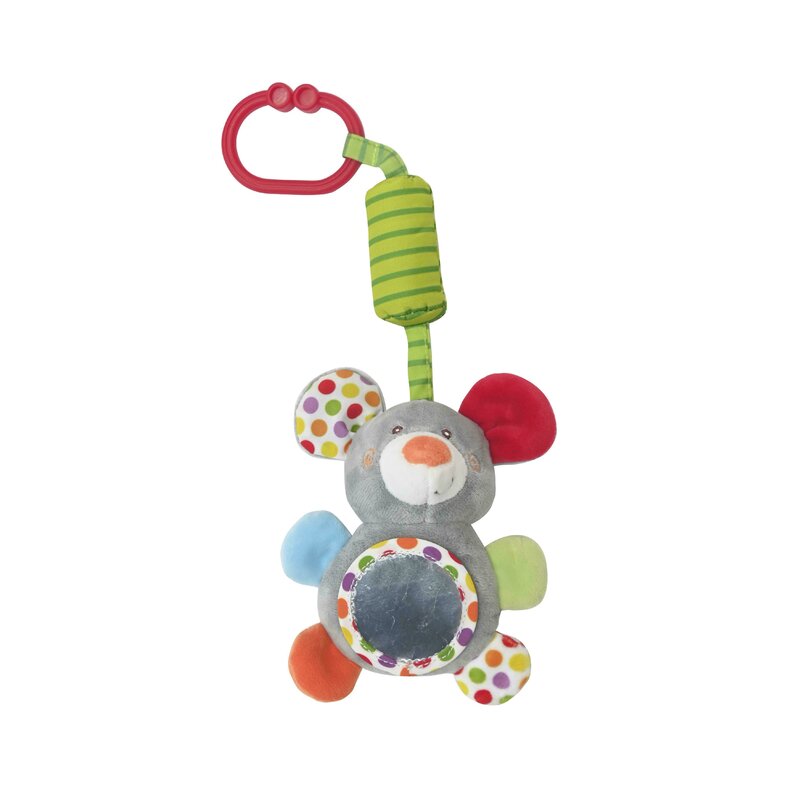Lorelli toys - jucarie carucior soricel 13 cm, cu clopotel, cu oglinda din plus
