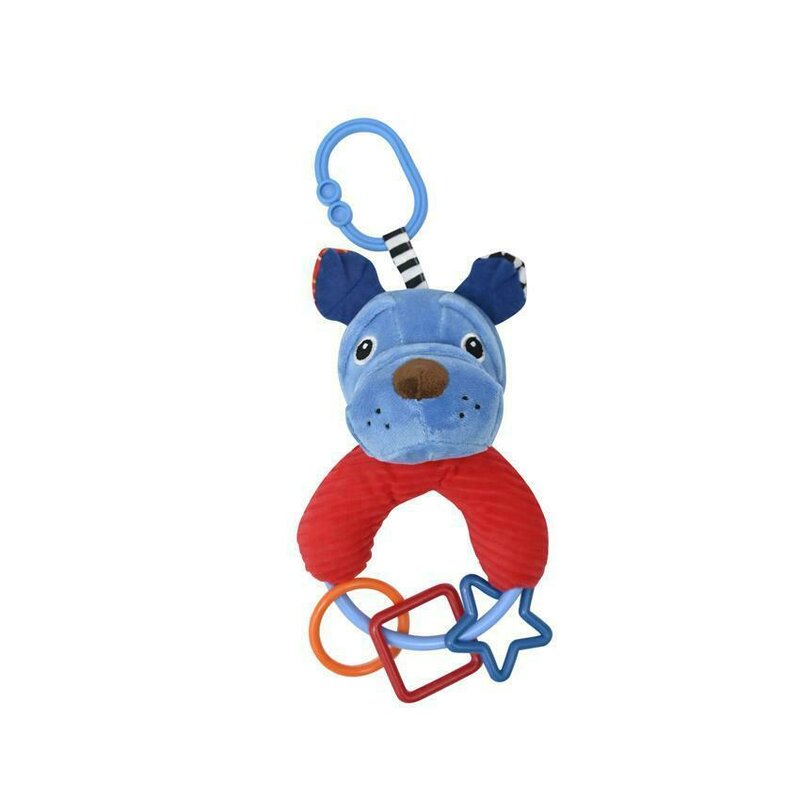 Lorelli toys - jucarie multifunctionala catelus cu zornaitoare, cu forme geometrice, 20 cm din plus