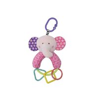 Lorelli Toys - Jucarie multifunctionala Elefant Cu zornaitoare, Cu forme geometrice, 20 cm din Plus