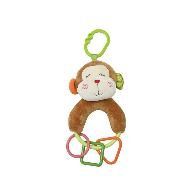 Lorelli toys - jucarie multifunctionala maimutica cu zornaitoare, cu forme geometrice, 20 cm din plus