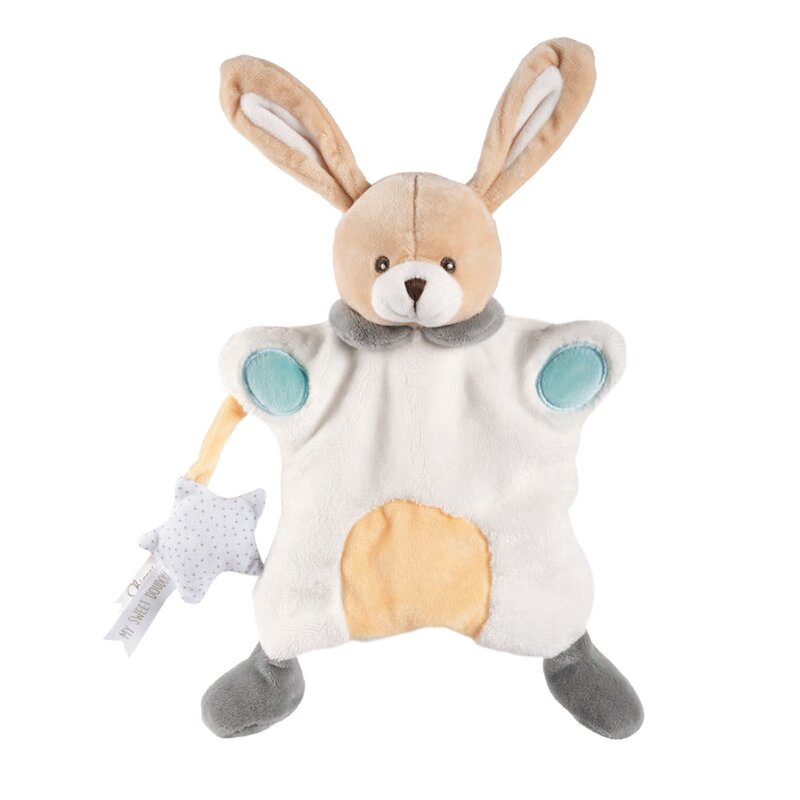 Chicco - jucarie de plus doudou, iepurasul marioneta, 0 luni+