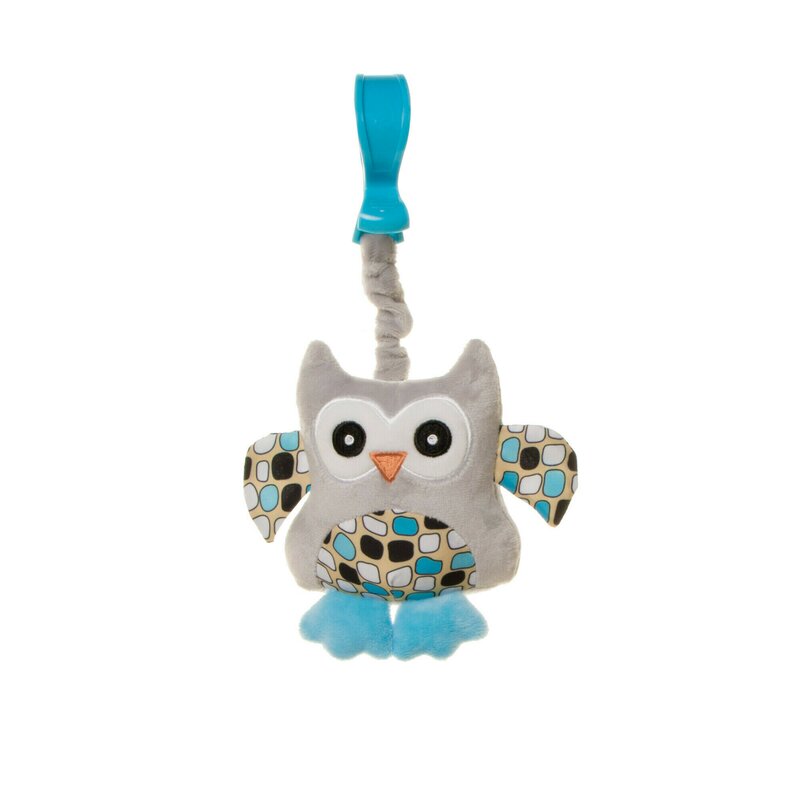 4baby - jucarie de plus pentru carucior/patut squeeze bufnite albastre