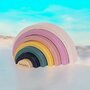 Jucarie de stivuire, Petite&Mars, Rainbow Stardust Wood of Mars, 7 piese, 24 luni+, Multicolor - 2