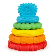 Jucarie de stivuit, Baby Einstein, Stack&Teethe, Multifunctionala, Pentru stivuire si dentitie, 5 piese, 3 ani+, Multicolor