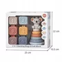 Jucarie de stivuit, Primabobo, Cu blocuri senzoriale din cauciuc, figurina Koala, discuri, Texturi diverse, 13 piese, 6 luni+, Multicolor - 6