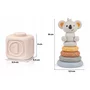 Jucarie de stivuit, Primabobo, Cu blocuri senzoriale din cauciuc, figurina Koala, discuri, Texturi diverse, 13 piese, 6 luni+, Multicolor - 7
