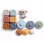 Jucarie de stivuit, Primabobo, Cu blocuri senzoriale din cauciuc, figurina Koala, discuri, Texturi diverse, 13 piese, 6 luni+, Multicolor - 1