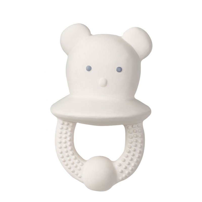 Saro baby - jucarie dentitie cauciuc natural sweet teddy, alb