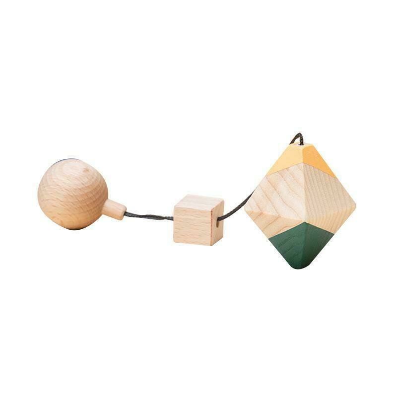 Mobbli - jucarie din lemn corp geometric octaedru, colorat, pentru carusel / centru de activitati,